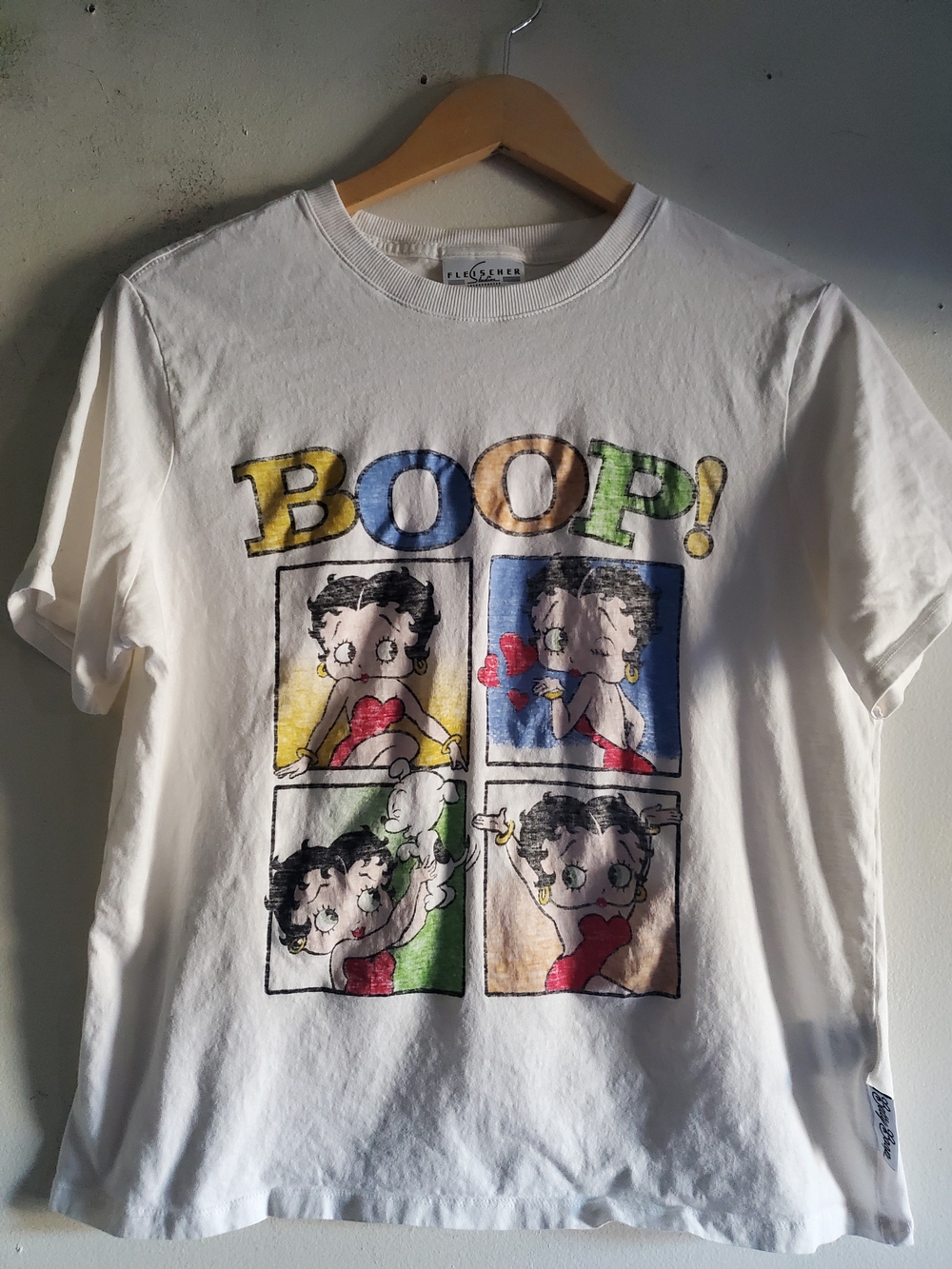 Cotton On White Betty Boop Short Sleeve Tee with Multicolor BOOP! Graphic